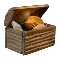 Coffre de pirate boîte à bonbons, en bois avec inscription du prénom.